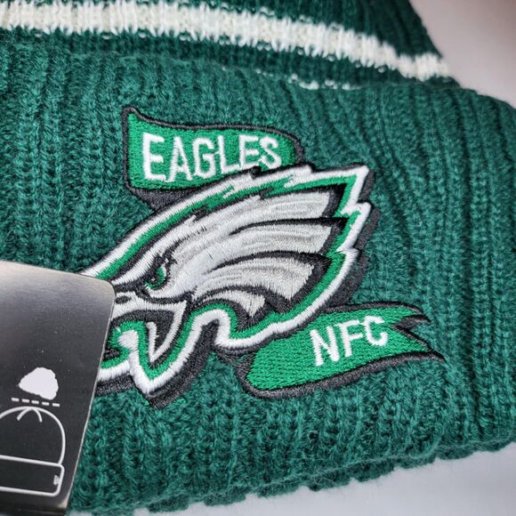 NWT Philadelphia Eagles Sports Knit Pom Beanie Fleece Lining OSFA Unisex‎ - Picture 2 of 6